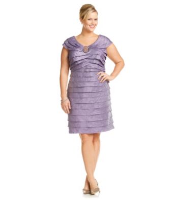 London Times Plus Size Shutter Sheath Dress