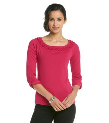 Rafaella Petites' Long Sleeve Looped Detail Marilyn
