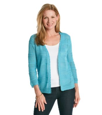 Alfred Dunner® Petites' Pointelle Open Cardigan