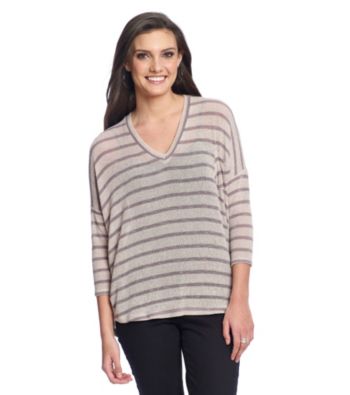 Blu Pepper™ Striped V-neck Pullover Sweater