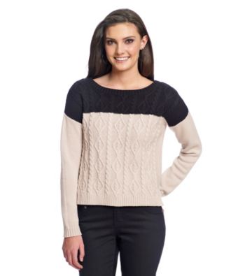 Olive & Oak Outfitters® Colorblocked Sweater with Cable Detail