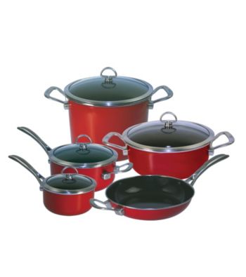 Chantal® 9-pc. Chili Red Enamel with Coppper Fusion™ Cookware Set
