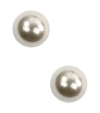 Napier® Silvertone Pearl Button Earrings