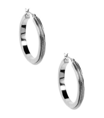 Anne Klein® Silvertone Hoop Earrings