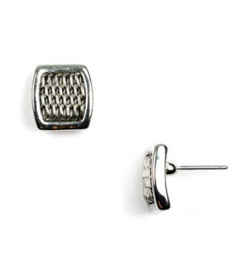Anne Klein® Silvertone Button Stud Earrings