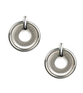 Anne Klein® Silvertone Circle Drop Earrings