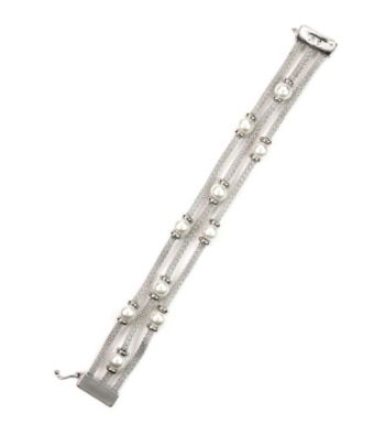 Anne Klein® Silvertone Three Row Bracelet
