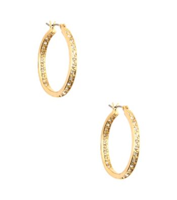 Anne Klein® Goldtone Crystal Hoop Earrings