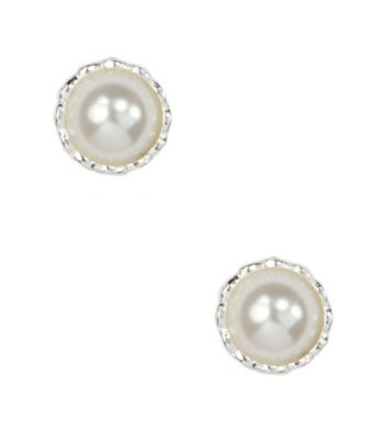 Anne Klein® Silvertone Pearl Earrings