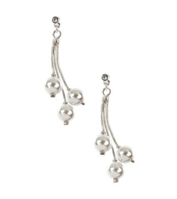 Anne Klein® Silvertone Pearl Drop Earrings