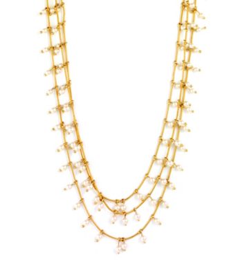 Anne Klein® Goldtone Three Row Pearl Necklace