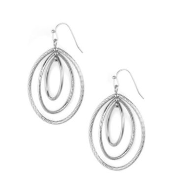 Anne Klein® Silvertone Oval Drop Earrings