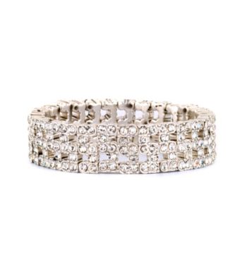 Anne Klein® Silvertone Crystal Stretch Bracelet