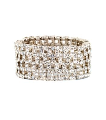 Anne Klein® Silvertone Crystal Stretch Bracelet