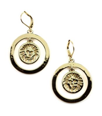 Anne Klein® Goldtone Lion Drop Earrings