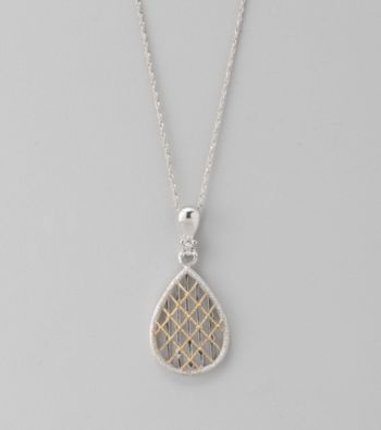 Sterling Silver and 14K Gold Filigree Pendant
