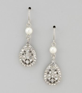 Studio Works® White/Silvertone Social Pearl Earrings