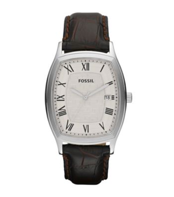 Fossil® Black Ansel Brown Croc Dress Watch