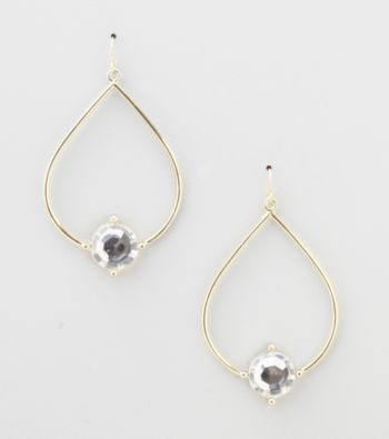 Erica Lyons® Clear Hoopla Teardrop Front Hoop Pierced Earrings