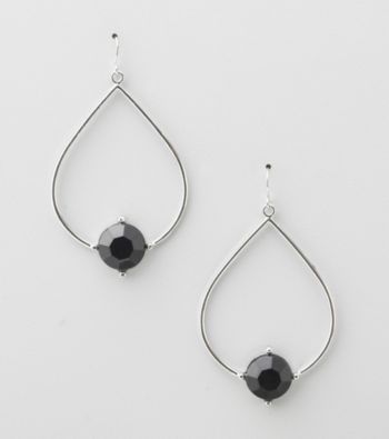 Erica Lyons® Jet Hoopla Teardrop Front Hoop Pierced Earrings