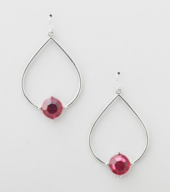 Erica Lyons® Fuschia Hoopla Teardrop Front Hoop Pierced Earrings