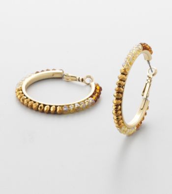 Erica Lyons® Brown Multi Hoopla Hoop Pierced Earrings
