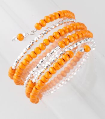L&J Accessories Orange Wood Coil Bracelet