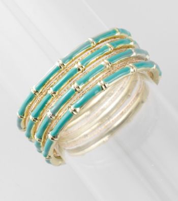 L&J Accessories Seven Row Turquoise/Goldtone Bangles