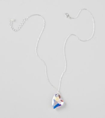 L&J Accessories Swarovski® Crystal Ab Heart Pendant Necklace