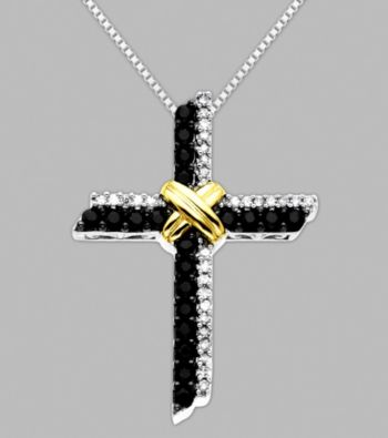Sapphire and Diamond Cross Pendant
