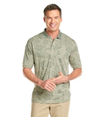 Paradise Collection® Men's Modal Slub Tropical Leaf Print Polo