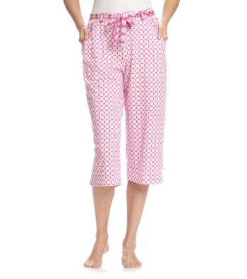 KN Karen Neuburger Knit Capri Pants - Pink Geo