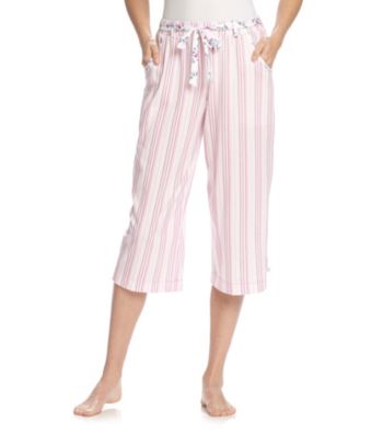 KN Karen Neuburger Knit Capri Pants - Pink Stripe