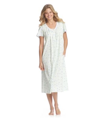 Aria® Short Sleeve Short Knit Gown - Mint Leaves