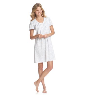 Aria® Short Sleeve Short Knit Gown - Mint Ditsy