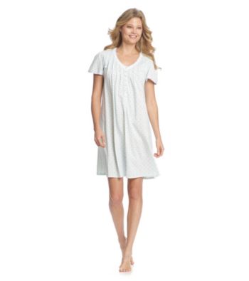 Aria® Short Sleeve Ballet Knit Gown - Mint Floral