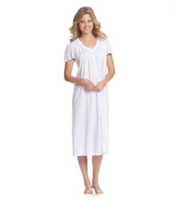 Aria® Short Sleeve Ballet Knit Gown - Blue Ditsy