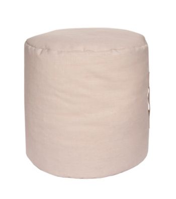 Surya Round Neutral Pouf