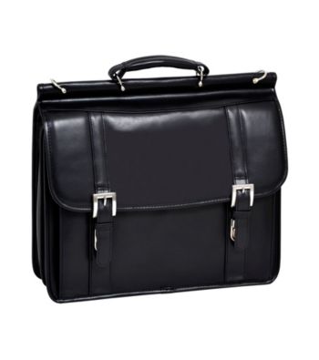 McKlein Scottsdale Black Flapover Double Compartment Laptop Case