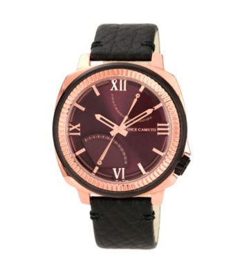 Vince Camuto™ Men's Black Leather Watch