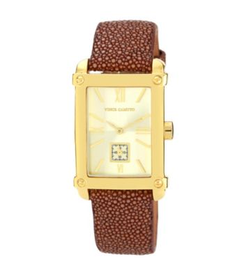 Vince Camuto™ Brown Stingray Leather Strap Watch