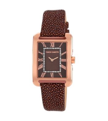 Vince Camuto™ Women's Goldtone Brown Strap Watch