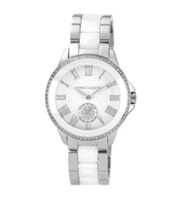 Vince Camuto™ Women's White and Silver Bracelet Watch