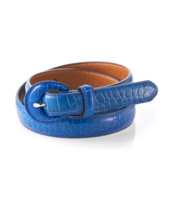Lauren Ralph Lauren® Sail Blue Skinny Croc C-Buckle