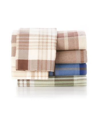 Elite Home Products Winter Nights Plaid Flannel Sheet Sets