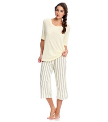 KN Karen Neuburger Knit Pajama Set - Yellow Stripe