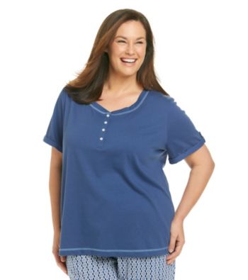 KN Karen Neuburger Plus Size Knit Short Sleeve Top