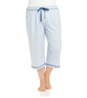 KN Karen Neuburger Plus Size Knit Capri Pants - Twilight Stripe