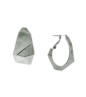 Vince Camuto™ Silvertone Angular Hoop Earrings