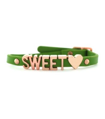 BCBGeneration™ Green and Rose Goldtone Sweet Heart Mini Bracelet